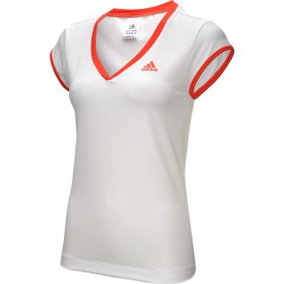 adidas Womens Galaxy Cap Sleeve Tennis Shirt   Size: Large, White/red