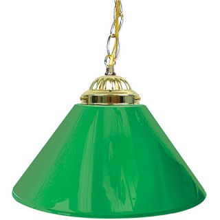 Trademark Global Plain Green 14 Single Shade Bar Lamp Brass Hardware (1200G 