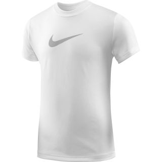 NIKE Girls Power Graphic Training T Shirt   Size: Small, White/silver