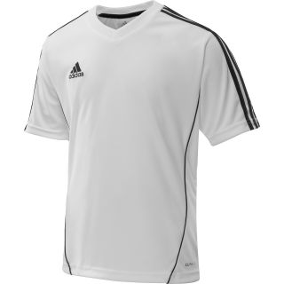 adidas Boys Estro 12 Short Sleeve Soccer Jersey   Size: Large, White/black