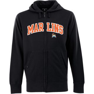 Antigua Mens Miami Marlins Full Zip Hooded Applique Sweatshirt   Size: Large,