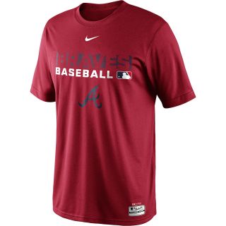 NIKE Mens Atlanta Braves Dri FIT Legend Team Issue Short Sleeve T Shirt   Size