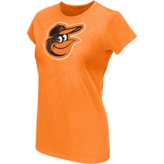 G III Womens Baltimore Orioles Logo Crew Neck Cap Sleeve T Shirt   Size: Small,