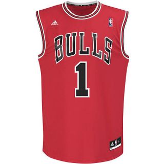 adidas Mens Derrick Rose #1 Chicago Bulls Revolution 30 Red Replica Jersey  
