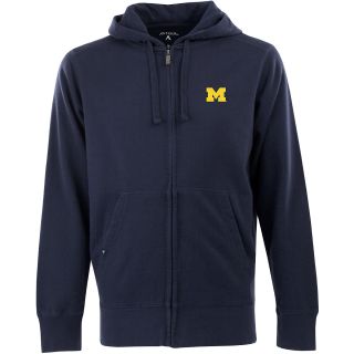 Antigua Mens Michigan Wolverines Fleece Full Zip Hooded Sweatshirt   Size: