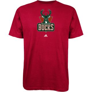 adidas Mens Milwaukee Bucks Full Primary Logo Short Sleeve T Shirt   Size:
