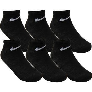 NIKE Kids Performance Low Cut Socks   6 Pack   Size: 6 7, Black/white