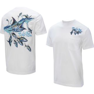 SALT LIFE Mens Marlin Spool Short Sleeve T Shirt   Size: Large, White