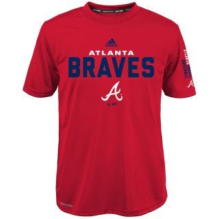 adidas Youth Atlanta Braves ClimaLite Batter Short Sleeve T Shirt   Size: Small,
