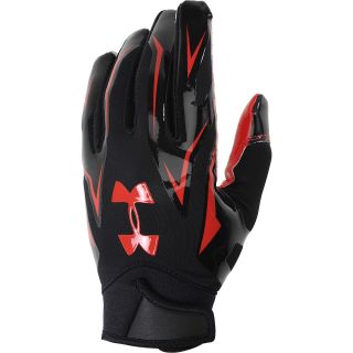 UNDER ARMOUR Adult F4 Football Receiver Gloves   Size: Xl, Red/black