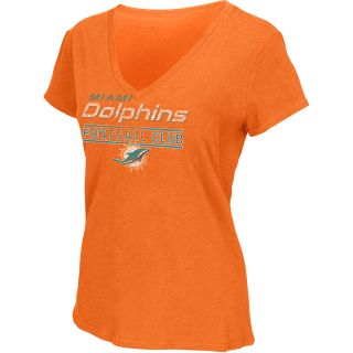 G III Womens Miami Dolphins Slub V Neck T Shirt   Size: Medium, Orange