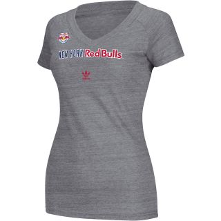 adidas Womens New York Red Bulls Tri Blend Logo V Neck T Shirt   Size: Small,