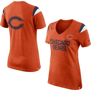 NIKE Womens Chicago Bears Fan Top V Neck Short Sleeve T Shirt   Size: Small,