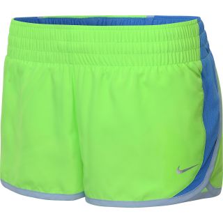 NIKE Womens Dash Running Shorts   Size Xl, Flash Lime/blue