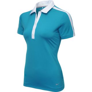 NIKE Womens Embossed Dotted Short Sleeve Golf Polo   Size: Large, Tropical