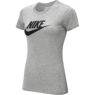 NIKE Womens Icon Short Sleeve T Shirt   Size: Medium, Grey/raspberry