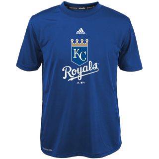 adidas Youth Kansas City Royals ClimaLite Team Logo Short Sleeve T Shirt   Size: