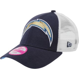 NEW ERA Womens San Diego Chargers 9FORTY Sequin Shimmer Cap, Navy
