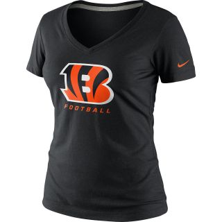 NIKE Womens Cincinnati Bengals Legend Logo V Neck T Shirt   Size: Large,