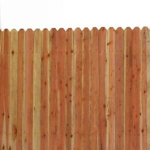 6 ft. x 8 ft. Redwood Con Common 4 in. Dog Eared Fence Panel 01728