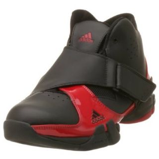 adidas Men's Courtshark Mid Basketball Shoe, Black/Red/Black, 4.5 M: Shoes