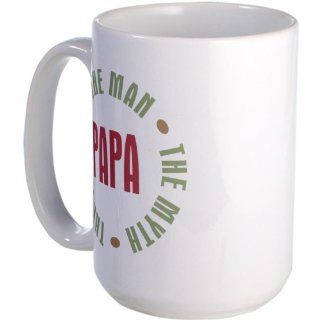 CafePress Papa Man Myth Legend Large Mug Large Mug   Standard Multi color: Kitchen & Dining