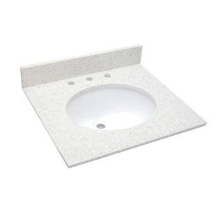 Foremost ST25228GS 25 Inch Glacierstone Engineered Stone Vanity Top with Pre Attached Vitreous China Undermount Bowl
