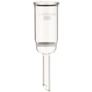 Chemglass CG 1402 07 Glass Buchner Filtering Funnel with Medium Frit, 15mL Capacity, 8mm OD x 75mm Length Stem, 20mm Diameter: Science Lab Filtering Flasks: Industrial & Scientific