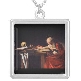 Saint Jerome Writing by Michelangelo Caravaggio Custom Necklace