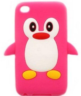 Demarkt Protect Silicone Case Stylish Cute penguin Cartoon Cover Skin Protect for iPhone 4 Rose Red: Cell Phones & Accessories