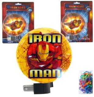 3 Pack Marvel Iron Man Night Lights for Boys (with ON/OFF Switch and Rotating Shade to Direct Light) and a 24 pack of Silly Bands Silicone Bracelets   Nighlights for Boys and Kids: Home Improvement