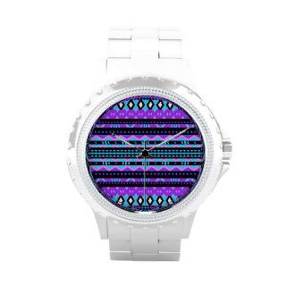 Princess #4   Purple Aztec Wrist Watch