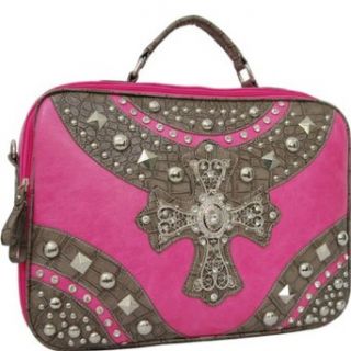 16" Western Biker Studded Cross Padded Laptop Computer Cover Case Pink (Pink) Clothing