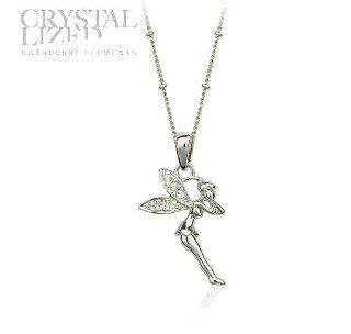 Charm Jewelry Swarovski Crystal Element 18k Gold Plated Clear Crystal Sweetheart of Angel Necklace Z#559 Zg4d7097: Jewelry