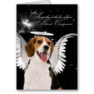Pet Sympathy Loss of a Dog Beagle Angel Cards