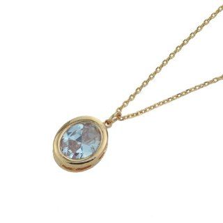 Fashion Oval Gem Rose Gold Plated Pendant Necklace for Women: Jewelry