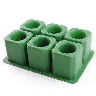 iClover Quality 6 cups Square Ice Cube Tray Jelly Tray , Chocolate Mold & food Grade Silicone Ice Shot Product Green Kitchen & Dining