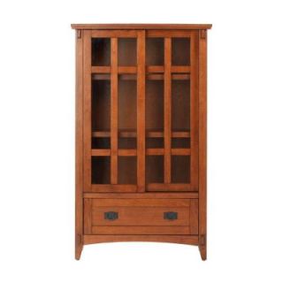 Home Decorators Collection 31 in. W Artisan Light Oak Multimedia Cabinet with Glass Doors 0806600950