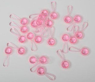 Clear Pink Plastic Mini Baby Rattles for Baby Shower Favors, Cake Decorations & Baby Gift Decorations 288pcs (2 Packages of 144 Pcs): Pet Supplies