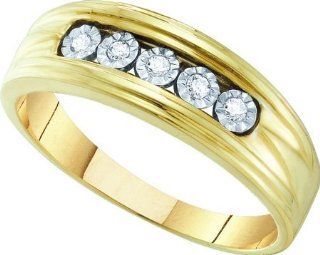 0.10CTW DIAMOND FASHION MENS BAND: Rings: Jewelry