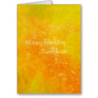 Orange HAPPY BIRTHDAY SWEETHEART greeting card