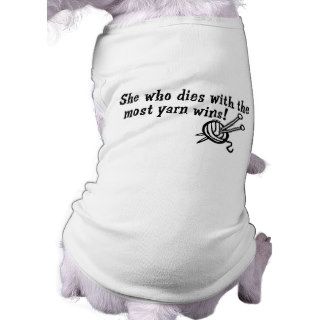 Funny Knitting Dog T Shirt