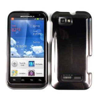 ACCESSORY HARD GLOSSY CASE COVER FOR MOTOROLA DEFY XT556 TWO TONES BLACK GRAY Cell Phones & Accessories