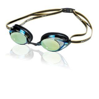 Speedo Vanquisher 2.0 Mirrored Swim Goggle (Black/Gold)  Swimming Goggles  Sports & Outdoors