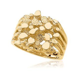 Men's Extra Large 14K Yellow Gold Nugget Ring: Other Rings: Jewelry