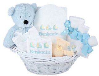 personalized deluxe baby boy gift basket : Baby