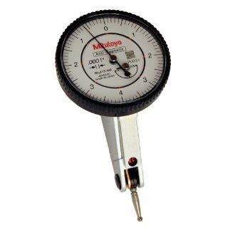 Mitutoyo 513 443 Dial Test Indicator, Basic Set, Tilted Face, 0.375" Stem Dia., White Dial, 0 4 0 Reading, 1.575" Dial Dia., 0 0.016" Range, 0.0001" Graduation, +/ 0.0002" Accuracy: Industrial & Scientific