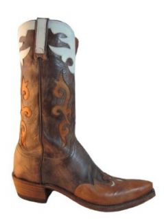 Lucchese Men's Cowboy boots 1883 N9516.54 Distressed Antique Brown Buffalo Shoes