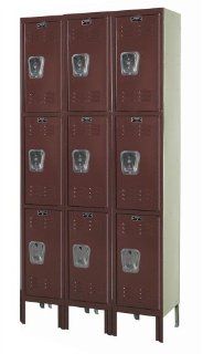 78 in. High 3 Wide 3 Tier Premium Knock Down Locker in Maroon (36 in. W x 18 in. D x 78 in. H)