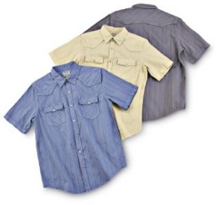 Levi's Short sleeved Western Shirt, BLUE, LG at  Mens Clothing store